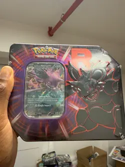 Destined Rivals Team Rocket Tin (Nidoking ex) - Sealed New - Pokemon TCG - Image 1