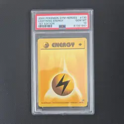 Pokemon Lightning Energy PSA 10 1st Edition Gym Heroes 130/132 POP31 - Image 2