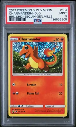 2017 Pokemon Sun & Moon Burning Shadows Charmander #18a General Mills Holo PSA 9 - Image 1