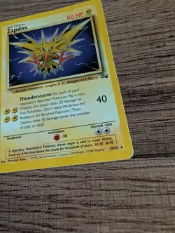 Zapdos 30/62 Fossil Regular HP Vintage Pokemon - Image 4