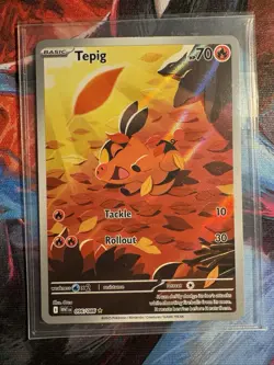 Tepig 096/086 SV: White Flare Illustration Rare Full Art Holo Pokemon TCG - Image 1