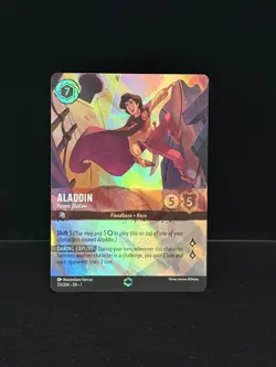 Disney Lorcana Enchanted Foil Aladdin Heroic Outlaw #211/204 - Image 1