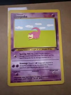 Pokemon TCG Slowpoke Fossil, 1st Edition, Regular Card 55/62 LP Condition - Image 1