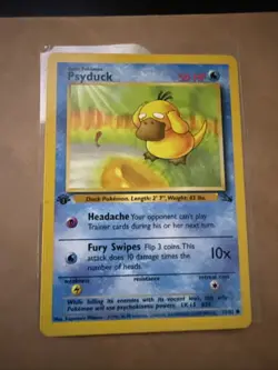 Psyduck Fossil First Edition Regular/Common Card 53/62, 1999 - Image 1