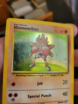 Hitmonchan 7/102 Base Set Holo Rare Basic English Pokemon TCG Card MP - Image 2