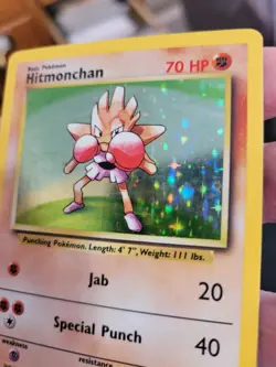 Hitmonchan 7/102 Base Set Holo Rare Basic English Pokemon TCG Card MP - Image 3