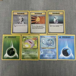 Vintage Pokemon Cards Base Set Lot 7 Cards MP/HP - Image 1