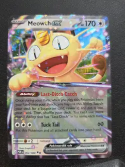 Pokemon Meowth EX POR Full Art Holo Basic Cat Card 062/088 170 HP - Image 1