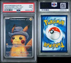PSA 9 Van Gogh x Pikachu with Grey Felt Hat SVP EN 085 Black Star Pokemon Card - Image 3