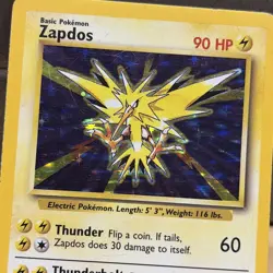 Pokemon Zapdos Base Set Holo 16/102 Rare MP Vintage Card - Image 2
