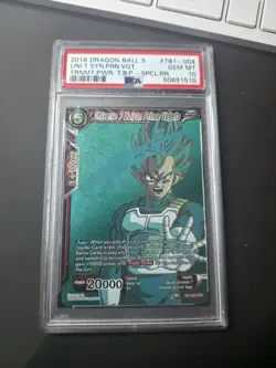 PSA 10 Dragon Ball Super Card Game Uni 7 Saiyan Prince Vegeta TB1-004 S - Image 1