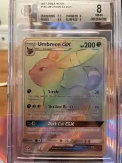2017 Pokemon Sun & Moon Umbreon GX SCR BGS 8 Graded Card - Image 1