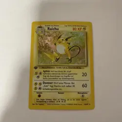 Raichu 014/102 Base Set 1st Edition Holo GERMAN LANGUAGE CARD! LP - Image 1