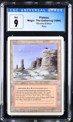 Magic: The Gathering MTG Plateau [Revised Edition] Graded CGC 9 Mint - Image 1