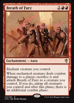 1 x Breath of Fury - Commander 2016 - Moderate Play - MTG - Image 1