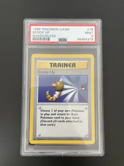 1999 Pokemon Game Scoop Up Shadowless #78 PSA 9 Mint - Image 1