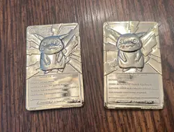 (2)Pokemon Pikachu 23k Gold Plated Trading Card 1999 Burger King W/ Cases READ - Image 4
