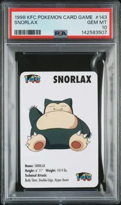 SNORLAX KFC Card Game PSA 10 Vintage Pokemon [Nostalgium] - Image 1