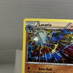 Pokemon Lucario Promo Holo Stage 1 100 HP XY140 XY Mach Claw Bone Rush Card - Image 2