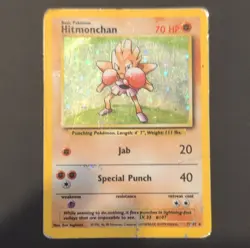 Pokemon Hitmonchan Base Set Holo Rare 7/102 70HP Wizards English Ken Sugimori - Image 2