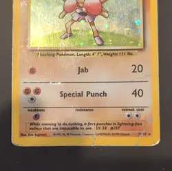 Pokemon Hitmonchan Base Set Holo Rare 7/102 70HP Wizards English Ken Sugimori - Image 4