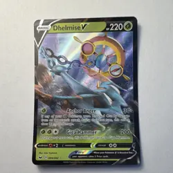 Pokemon Dhelmise V 009/202 Swsh01 Sword & Shield Ultra Rare Holo Basic 220 HP - Image 1