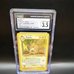 Pokemon Raichu CGC 3.5 Fossil Unlimited Holo 14/62 1999 English - Image 1
