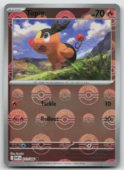 Tepig 011/086 Common White Flare Pokemon Pokeball Reverse Holo NM - Image 1
