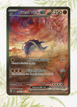 Pokemon Card Great Tusk ex 246/198 Scarlet & Violet Special Illustration Rare NM - Image 1