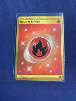 Pokemon Basic Fire Energy 230/197 OBF Secret Rare Full Art Holo (English) - Image 1