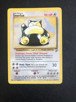 snorlax 30/130 base set 2 pokemon non holo rare LP - Image 1