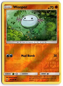 Pokemon TCG Wooper 96/214 SM - Unbroken Bonds Common Reverse Holo - Image 1