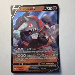 Pokemon Rhyperior V 095/189 Darkness Ablaze Holo Ultra Rare Basic 230 HP - Image 1