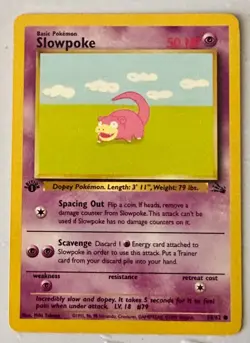 slowpoke 55/62 1st Edition Fossil Set Pokemon NON HOLO TCG WOTC * NEVER PLAYED - Image 1