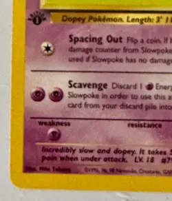 slowpoke 55/62 1st Edition Fossil Set Pokemon NON HOLO TCG WOTC * NEVER PLAYED - Image 5