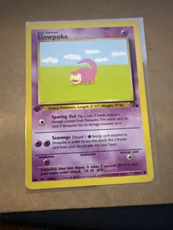 Pokemon Slowpoke 55/62 Fossil 1st Edition Basic 50 HP Common Regular WOTC 1999 - Image 1
