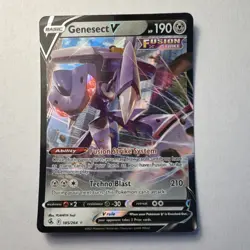 Pokemon Genesect V 185/264 Fusion Strike Ultra Rare Holo Basic 190 HP 210 Attack - Image 1