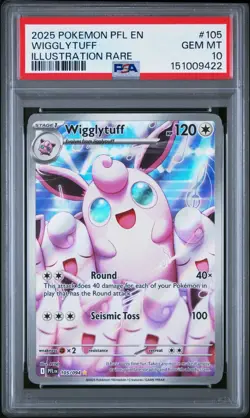 Pokemon WIGGLYTUFF Illustration Rare Phantasmal Flames #105 ~ PSA 10 - Image 1
