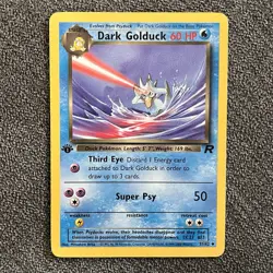 1st Ed Psyduck 65/82, Dark Golduck 37/82 - Team Rocket - Vintage Pokemon TCG - Image 4
