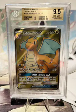 Pokemon 2019 Unified Minds Dragonite GX Full Art Ultra Rare #229/236 BGS 9.5 - Image 3