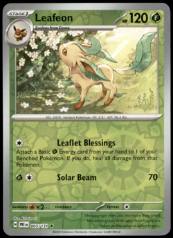 Leafeon 011/167 SV06: Twilight Masquerade Uncommon Reverse Holo LP Pokemon TCG - Image 1