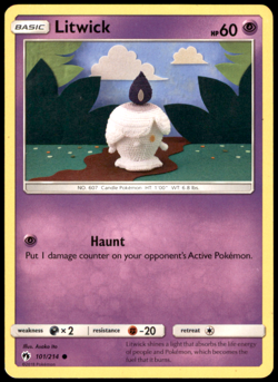 Litwick 101/214 SM - Lost Thunder Common MP Pokemon TCG - Image 1