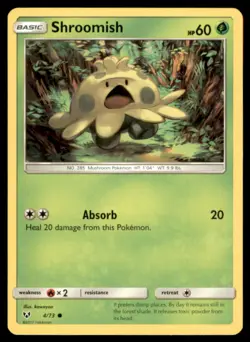 Shroomish 4/73 Shining Legends Common Normal MP Pokemon TCG - Image 1