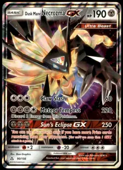 Dusk Mane Necrozma GX 90/156 SM - Ultra Prism Ultra Rare Holofoil NM Pokemon TCG - Image 1
