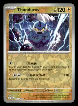 Thundurus Rare SV: Black Bolt 033/086 NM Pokemon - Image 1