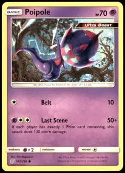 Poipole 102/236 SM - Unified Minds Common Normal NM Pokemon TCG - Image 1