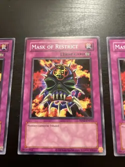 3x Mask of Restrict RP02-EN031 Yugioh Card Retro Pack 2 2020 REPRINT Unlimited - Image 3