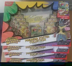 4 Pokemon Ascended Heroes Premium Poster Collection Mega 3 Lucario + 1 Gardevoir - Image 1