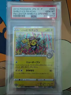 Psa 10 Gem Mint Shibuya’s Pikachu 002/S-P Pokemon Center Promo Japanese Holo - Image 1