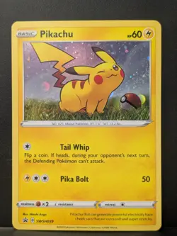 Pikachu SWSH039 Holo Promo Sword & Shield Promo Pokemon Holo Near Mint - Image 1